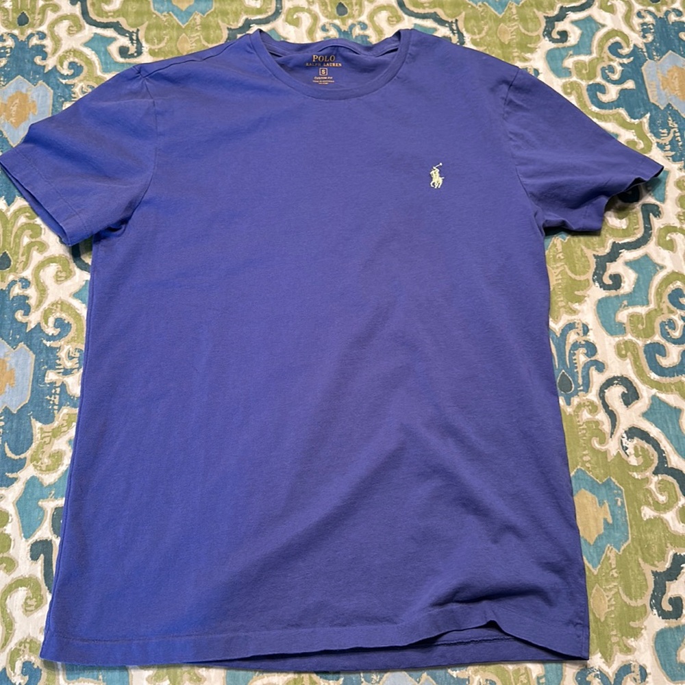 dark blue, light green ralph lauren polo tee